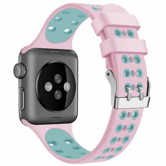 ����� ������� ����  Two Color Double Silicone Band ���� LaTera ����� ��� ����: Apple Watch 38mm/40mm/41mm (��� Pink/Green)