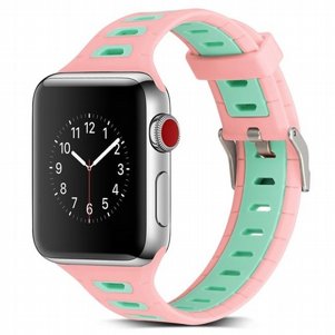 רצועת סיליקון מדגם T-Shape Two Color Silicone Band מבית LaTera לשעון חכם מדגם: Apple Watch 42mm/44mm/45mm (צבע Pink/Green) רצועת סיליקון מדגם T-Shape Two Color Silicone Band מבית LaTera לשעון חכם מדגם: Apple Watch 42mm/44mm/45mm (צבע Pink/Green)
