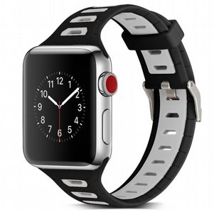 רצועת סיליקון מדגם T-Shape Two Color Silicone Band מבית LaTera לשעון חכם מדגם: Apple Watch 42mm/44mm/45mm (צבע Black/Grey) רצועת סיליקון מדגם T-Shape Two Color Silicone Band מבית LaTera לשעון חכם מדגם: Apple Watch 42mm/44mm/45mm (צבע Black/Grey)