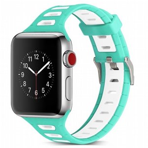 רצועת סיליקון מדגם T-Shape Two Color Silicone Band מבית LaTera לשעון חכם מדגם: Apple Watch 42mm/44mm/45mm (צבע White/Green) רצועת סיליקון מדגם T-Shape Two Color Silicone Band מבית LaTera לשעון חכם מדגם: Apple Watch 42mm/44mm/45mm (צבע White/Green)