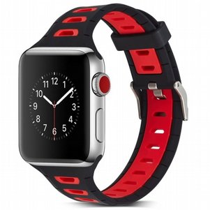 רצועת סיליקון מדגם T-Shape Two Color Silicone Band מבית LaTera לשעון חכם מדגם: Apple Watch 38mm/40mm/41mm (צבע Black/Red) רצועת סיליקון מדגם T-Shape Two Color Silicone Band מבית LaTera לשעון חכם מדגם: Apple Watch 38mm/40mm/41mm (צבע Black/Red)