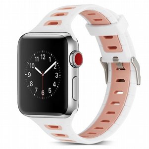 רצועת סיליקון מדגם T-Shape Two Color Silicone Band מבית LaTera לשעון חכם מדגם: Apple Watch 38mm/40mm/41mm (צבע Pink/White) רצועת סיליקון מדגם T-Shape Two Color Silicone Band מבית LaTera לשעון חכם מדגם: Apple Watch 38mm/40mm/41mm (צבע Pink/White)
