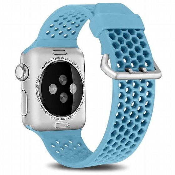����� ������� ����  Two Tone Honeycomb Silicone Band ���� LaTera ����� ��� ����: Apple Watch 42mm/44mm/45mm (��� Light Blue)