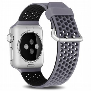 רצועת סיליקון מדגם Two Tone Honeycomb Silicone Band מבית LaTera לשעון חכם מדגם: Apple Watch 42mm/44mm/45mm (צבע Grey/Black) רצועת סיליקון מדגם Two Tone Honeycomb Silicone Band מבית LaTera לשעון חכם מדגם: Apple Watch 42mm/44mm/45mm (צבע Grey/Black)