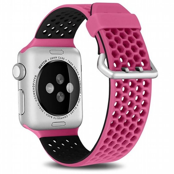 ����� ������� ����  Two Tone Honeycomb Silicone Band ���� LaTera ����� ��� ����: Apple Watch 38mm/40mm/41mm (��� Pink/Black)