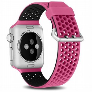 רצועת סיליקון מדגם Two Tone Honeycomb Silicone Band מבית LaTera לשעון חכם מדגם: Apple Watch 38mm/40mm/41mm (צבע Pink/Black) רצועת סיליקון מדגם Two Tone Honeycomb Silicone Band מבית LaTera לשעון חכם מדגם: Apple Watch 38mm/40mm/41mm (צבע Pink/Black)