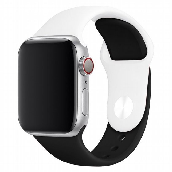 ����� ������� ����  Double Colors Silicone Band ���� LaTera ����� ��� ����: Apple Watch 42mm/44mm/45mm (��� White/Black)