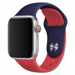 רצועת סיליקון מדגם Double Colors Silicone Band מבית LaTera לשעון חכם מדגם: Apple Watch 42mm/44mm/45mm (צבע Dark Blue/Red) רצועת סיליקון מדגם Double Colors Silicone Band מבית LaTera לשעון חכם מדגם: Apple Watch 42mm/44mm/45mm (צבע Dark Blue/Red)
