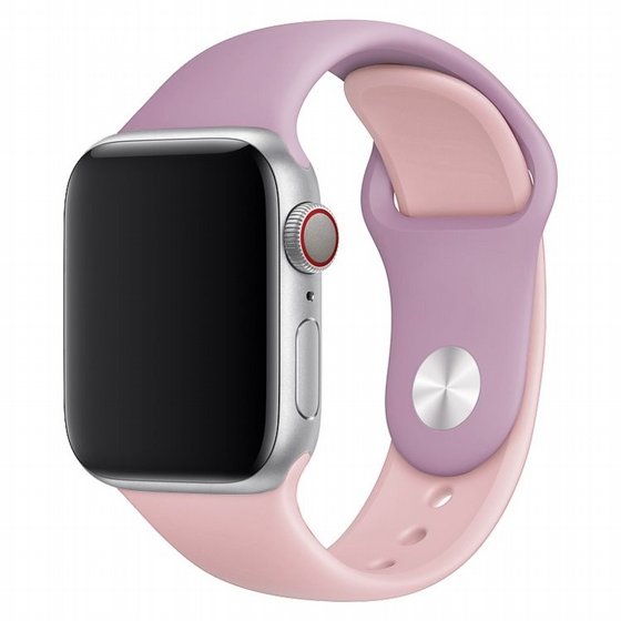 ����� ������� ����  Double Colors Silicone Band ���� LaTera ����� ��� ����: Apple Watch 42mm/44mm/45mm (��� Purple/Light Pink)