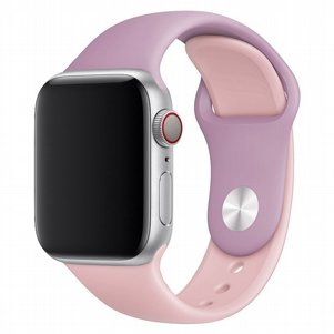 רצועת סיליקון מדגם Double Colors Silicone Band מבית LaTera לשעון חכם מדגם: Apple Watch 42mm/44mm/45mm (צבע Purple/Light Pink) רצועת סיליקון מדגם Double Colors Silicone Band מבית LaTera לשעון חכם מדגם: Apple Watch 42mm/44mm/45mm (צבע Purple/Light Pink)