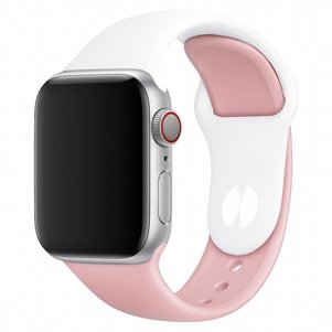 רצועת סיליקון מדגם Double Colors Silicone Band מבית LaTera לשעון חכם מדגם: Apple Watch 42mm/44mm/45mm (צבע White/Light Pink) רצועת סיליקון מדגם Double Colors Silicone Band מבית LaTera לשעון חכם מדגם: Apple Watch 42mm/44mm/45mm (צבע White/Light Pink)