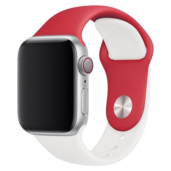 ����� ������� ����  Double Colors Silicone Band ���� LaTera ����� ��� ����: Apple Watch 42mm/44mm/45mm (��� White/Red)