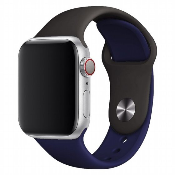 ����� ������� ����  Double Colors Silicone Band ���� LaTera ����� ��� ����: Apple Watch 38mm/40mm/41mm (��� Dark Gray/Blue)