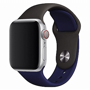 ����� ������� ����  Double Colors Silicone Band ���� LaTera ����� ��� ����: Apple Watch 38mm/40mm/41mm (��� Dark Gray/Blue)