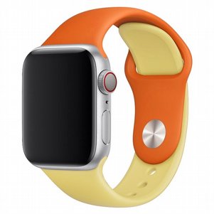 רצועת סיליקון מדגם Double Colors Silicone Band מבית LaTera לשעון חכם מדגם: Apple Watch 38mm/40mm/41mm (צבע Orange/Yellow) רצועת סיליקון מדגם Double Colors Silicone Band מבית LaTera לשעון חכם מדגם: Apple Watch 38mm/40mm/41mm (צבע Orange/Yellow)