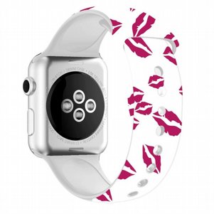 רצועת סיליקון מדגם Printing Double Nail Silicone Band מבית LaTera לשעון חכם מדגם: Apple Watch 42mm/44mm/45mm (צבע Big Red Lips) רצועת סיליקון מדגם Printing Double Nail Silicone Band מבית LaTera לשעון חכם מדגם: Apple Watch 42mm/44mm/45mm (צבע Big Red Lips)