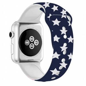 רצועת סיליקון מדגם Printing Double Nail Silicone Band מבית LaTera לשעון חכם מדגם: Apple Watch 42mm/44mm/45mm (צבע Blue Stars) רצועת סיליקון מדגם Printing Double Nail Silicone Band מבית LaTera לשעון חכם מדגם: Apple Watch 42mm/44mm/45mm (צבע Blue Stars)