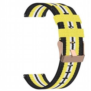 רצועת בד / ניילון מדגם Woven Textured Nylon Band מבית LaTera לשעון חכם מדגם: Samsung Galaxy Watch 42mm (צבע Black/Yellow) רצועת בד / ניילון מדגם Woven Textured Nylon Band מבית LaTera לשעון חכם מדגם: Samsung Galaxy Watch 42mm (צבע Black/Yellow)