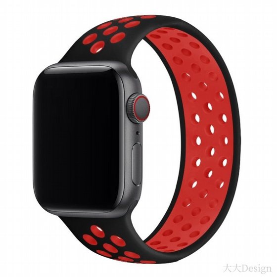 ����� ������� ����  Elastic Silicone Band ���� LaTera ����� ��� ����: Apple Watch 38mm/40mm/41mm (��� Black/Red)