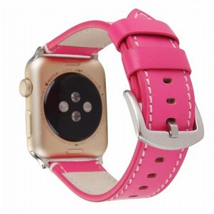 רצועת עור מדגם Calfskin Genuine Leather Band מבית LaTera לשעון חכם מדגם: Apple Watch 42mm/44mm/45mm (צבע Rose Red) רצועת עור מדגם Calfskin Genuine Leather Band מבית LaTera לשעון חכם מדגם: Apple Watch 42mm/44mm/45mm (צבע Rose Red)