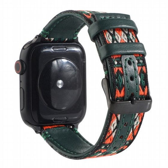 ����� ��� ���� Ethnic Leather Band ���� LaTera ����� ��� ����: Apple Watch 42mm/44mm/45mm (��� Dark Green)