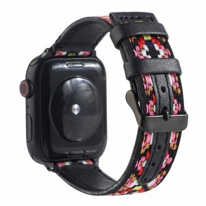 רצועת עור מדגם Ethnic Leather Band מבית LaTera לשעון חכם מדגם: Apple Watch 38mm/40mm/41mm (צבע Black) רצועת עור מדגם Ethnic Leather Band מבית LaTera לשעון חכם מדגם: Apple Watch 38mm/40mm/41mm (צבע Black)