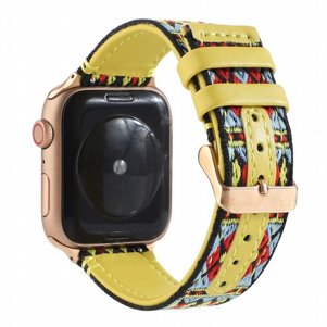 רצועת עור מדגם Ethnic Leather Band מבית LaTera לשעון חכם מדגם: Apple Watch 38mm/40mm/41mm (צבע Yellow) רצועת עור מדגם Ethnic Leather Band מבית LaTera לשעון חכם מדגם: Apple Watch 38mm/40mm/41mm (צבע Yellow)