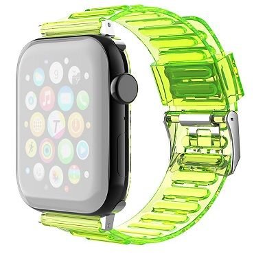 ����� ������� ����  TPU Claer Silicone Band ���� LaTera ����� ��� ����: Apple Watch 38mm/40mm/41mm (��� Yellow)