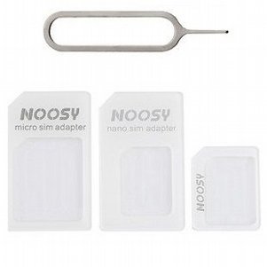סט מתאמים כרטיסי SIM + פין שליפה מבית NOOSY סט מתאמים כרטיסי SIM + פין שליפה מבית NOOSY