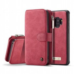 נרתיק עור מדגם Wallet Case Cover מבית CASEME לטלפון סלולארי מדגם: Samsung Galaxy S9 (כולל 14 תאים לכרטיסי אשראי) - צבע אדום נרתיק עור מדגם Wallet Case Cover מבית CASEME לטלפון סלולארי מדגם: Samsung Galaxy S9 (כולל 14 תאים לכרטיסי אשראי) - צבע אדום