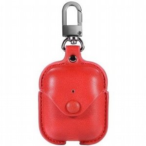 נרתיק עור מדגם Snap Fastener Hook Leather Case מבית LaTera לאוזניות AirPods (צבע אדום) נרתיק עור מדגם Snap Fastener Hook Leather Case מבית LaTera לאוזניות AirPods (צבע אדום)