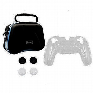 נרתיק קשיח + נרתיק סיליקון + 4 מגני כפתור לשלט אלחוטי לקונסולת משחק Sony PlayStation 5 נרתיק קשיח + נרתיק סיליקון + 4 מגני כפתור לשלט אלחוטי לקונסולת משחק Sony PlayStation 5