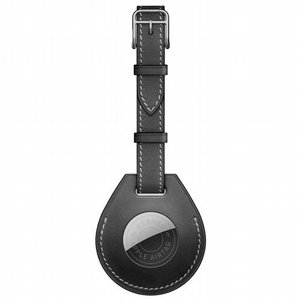 מחזיק מפתחות מעור מדגם Genuine Leather Strip Keychain Case מבית JIUYU לתג החכם AirTag (צבע שחור) מחזיק מפתחות מעור מדגם Genuine Leather Strip Keychain Case מבית JIUYU לתג החכם AirTag (צבע שחור)