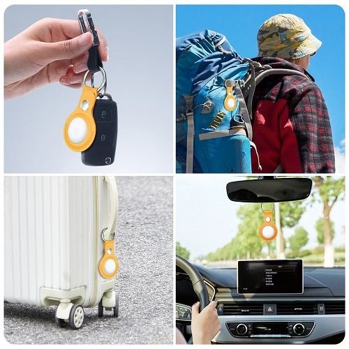 ����� ������ ���� ��� ���� PU Leather Keychain Case ���� LaTera ��� ���� AirTag (��� ����)