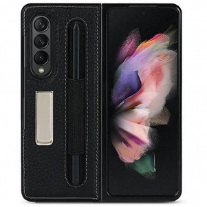 נרתיק עור מדגם FLIP CASE מבית BLACK לטלפון סלולארי מדגם: Samsung Galaxy Z Fold 3 (כולל מקום לעט) - צבע שחור נרתיק עור מדגם FLIP CASE מבית BLACK לטלפון סלולארי מדגם: Samsung Galaxy Z Fold 3 (כולל מקום לעט) - צבע שחור