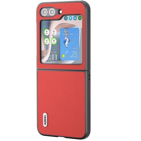 ����� ���� ���� Genuine Leather ���� Abeel ������ ������ ����: Samsung Galaxy Z Flip 5 (��� ����)