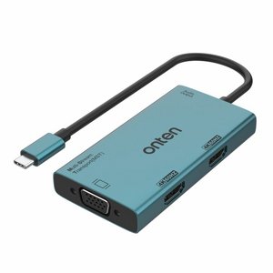 מתאם מחיבור TYPE-C לחיבור HDMI 4K 30Hz + חיבור USB 3.0 x 3 + חיבור USB-C x 1 + חיבור 3.5mm + כפתור Mute+ כפתור Screen Off + מבית Onten מתאם מחיבור TYPE-C לחיבור HDMI 4K 30Hz + חיבור USB 3.0 x 3 + חיבור USB-C x 1 + חיבור 3.5mm + כפתור Mute+ כפתור Screen Off + מבית Onten