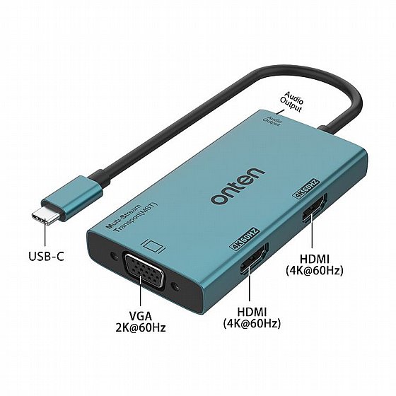 ���� ������ TYPE-C ������ HDMI 4K 30Hz + ����� USB 3.0 x 3 + ����� USB-C x 1 + ����� 3.5mm + ����� Mute+ ����� Screen Off + ���� Onten 