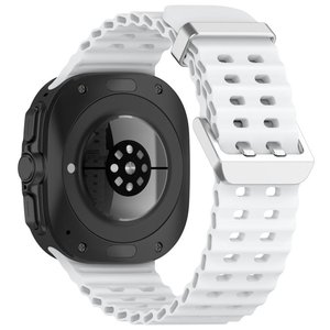 רצועת סיליקון מדגם Ocean Hole Dual Buckle Silicone Band מבית LaTera (צבע White) לשעון חכם מדגם Samsung Galaxy Watch Ultra / Watch Ultra 2025 רצועת סיליקון מדגם Ocean Hole Dual Buckle Silicone Band מבית LaTera (צבע White) לשעון חכם מדגם Samsung Galaxy Watch Ultra / Watch Ultra 2025