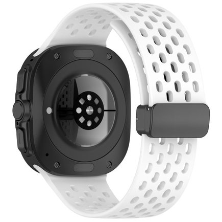 ����� ������� ����  Hole Magnetic Folding Buckle Silicone Band ���� LaTera (��� White)  ����� ��� ����  Samsung Galaxy Watch Ultra / Watch Ultra 2025