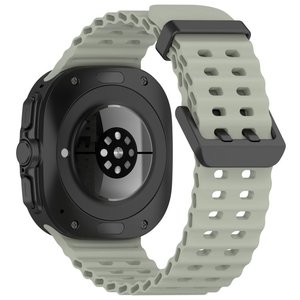 רצועת סיליקון מדגם Ocean Hole Dual Buckle Silicone Band מבית LaTera (צבע Gray Green) לשעון חכם מדגם Samsung Galaxy Watch Ultra / Watch Ultra 2025 רצועת סיליקון מדגם Ocean Hole Dual Buckle Silicone Band מבית LaTera (צבע Gray Green) לשעון חכם מדגם Samsung Galaxy Watch Ultra / Watch Ultra 2025