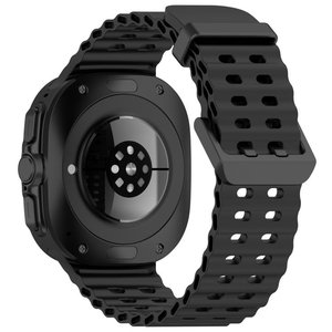 רצועת סיליקון מדגם Ocean Hole Dual Buckle Silicone Band מבית LaTera (צבע Black) לשעון חכם מדגם Samsung Galaxy Watch Ultra / Watch Ultra 2025 רצועת סיליקון מדגם Ocean Hole Dual Buckle Silicone Band מבית LaTera (צבע Black) לשעון חכם מדגם Samsung Galaxy Watch Ultra / Watch Ultra 2025
