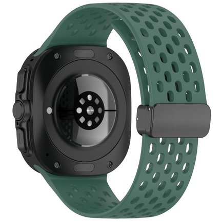 ����� ������� ����  Hole Magnetic Folding Buckle Silicone Band ���� LaTera (��� Green)  ����� ��� ����  Samsung Galaxy Watch Ultra / Watch Ultra 2025