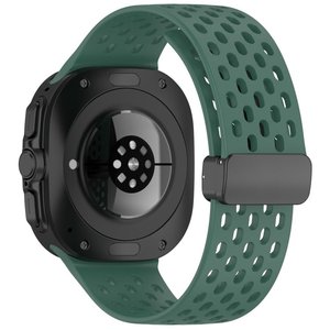 רצועת סיליקון מדגם Hole Magnetic Folding Buckle Silicone Band מבית LaTera (צבע Green) לשעון חכם מדגם Samsung Galaxy Watch Ultra / Watch Ultra 2025 רצועת סיליקון מדגם Hole Magnetic Folding Buckle Silicone Band מבית LaTera (צבע Green) לשעון חכם מדגם Samsung Galaxy Watch Ultra / Watch Ultra 2025