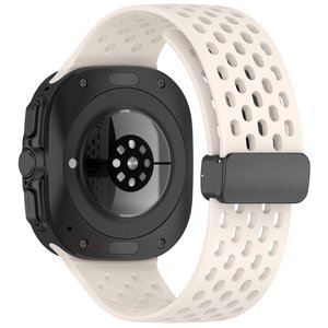 רצועת סיליקון מדגם Hole Magnetic Folding Buckle Silicone Band מבית LaTera (צבע Starlight) לשעון חכם מדגם Samsung Galaxy Watch Ultra / Watch Ultra 2025 רצועת סיליקון מדגם Hole Magnetic Folding Buckle Silicone Band מבית LaTera (צבע Starlight) לשעון חכם מדגם Samsung Galaxy Watch Ultra / Watch Ultra 2025