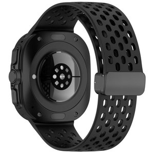 רצועת סיליקון מדגם Hole Magnetic Folding Buckle Silicone Band מבית LaTera (צבע Black) לשעון חכם מדגם Samsung Galaxy Watch Ultra / Watch Ultra 2025 רצועת סיליקון מדגם Hole Magnetic Folding Buckle Silicone Band מבית LaTera (צבע Black) לשעון חכם מדגם Samsung Galaxy Watch Ultra / Watch Ultra 2025