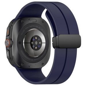 רצועת סיליקון מדגם Magnetic Folding Buckle Silicone Band מבית LaTera (צבע Midnight Blue) לשעון חכם מדגם Samsung Galaxy Watch Ultra / Watch Ultra 2025 רצועת סיליקון מדגם Magnetic Folding Buckle Silicone Band מבית LaTera (צבע Midnight Blue) לשעון חכם מדגם Samsung Galaxy Watch Ultra / Watch Ultra 2025