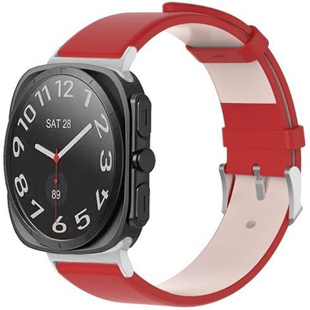 ����� ��� ���� Stainless Leather Band ���� LaTera (��� Red)  ����� ��� ����  Samsung Galaxy Watch Ultra / Watch Ultra 2025