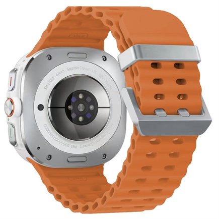 ����� ������� ����  Ocean Hole Dual Buckle Silicone Band ���� LaTera (��� Orange/Silver)  ����� ��� ����  Samsung Galaxy Watch Ultra / Watch Ultra 2025