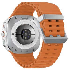 רצועת סיליקון מדגם Ocean Hole Dual Buckle Silicone Band מבית LaTera (צבע Orange/Silver) לשעון חכם מדגם Samsung Galaxy Watch Ultra / Watch Ultra 2025 רצועת סיליקון מדגם Ocean Hole Dual Buckle Silicone Band מבית LaTera (צבע Orange/Silver) לשעון חכם מדגם Samsung Galaxy Watch Ultra / Watch Ultra 2025